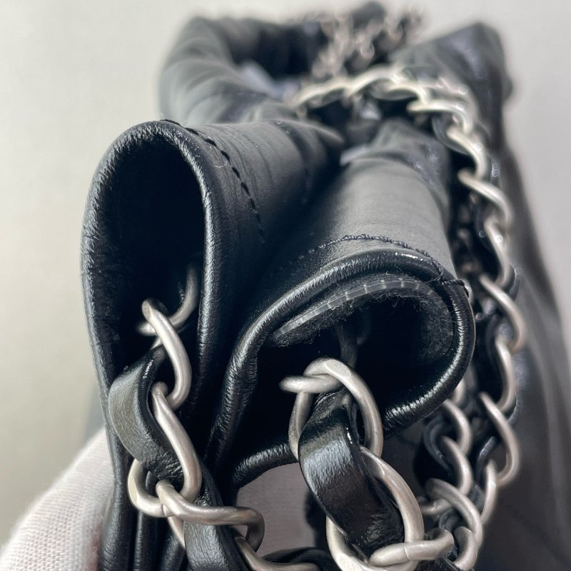 閒置新 Chanel香奈兒22bag黑銀垃圾袋中號芯片款-17