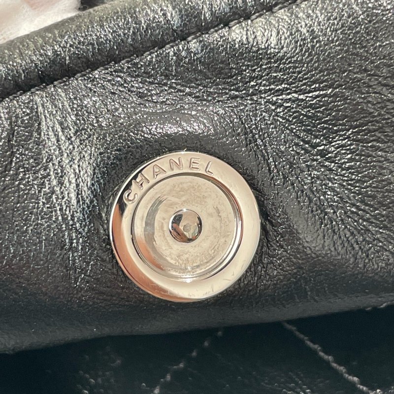 閒置新 Chanel香奈兒22bag黑銀垃圾袋中號芯片款-19
