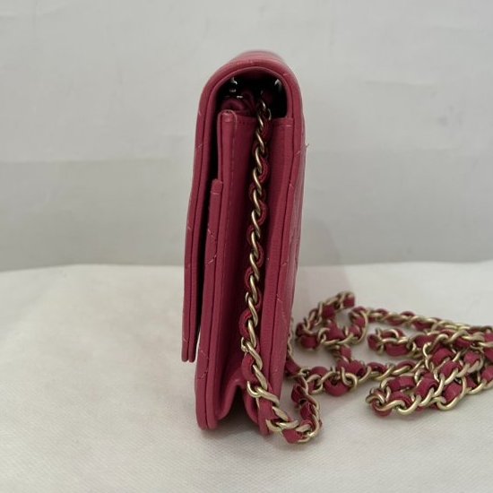 CHANEL粉羊皮霧金WOC-3