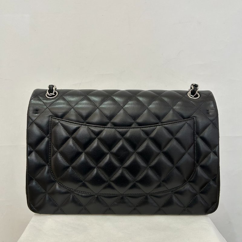 Chanel黑銀羊皮COCO FLAP JUMBO 30cm-2