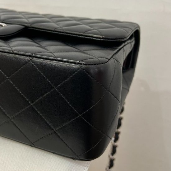 Chanel黑銀羊皮COCO FLAP JUMBO 30cm-6