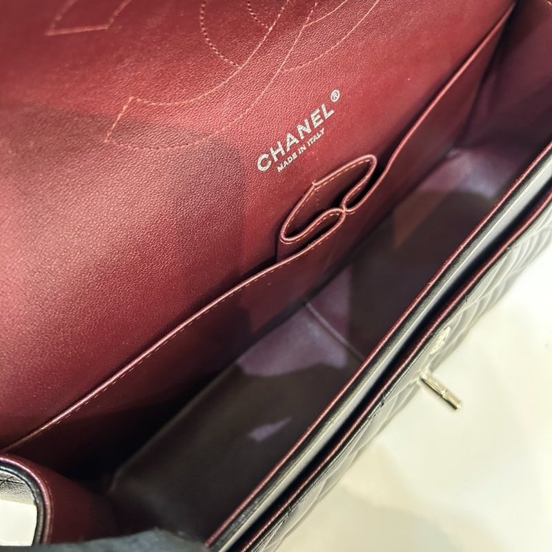 Chanel黑銀羊皮COCO FLAP JUMBO 30cm-8