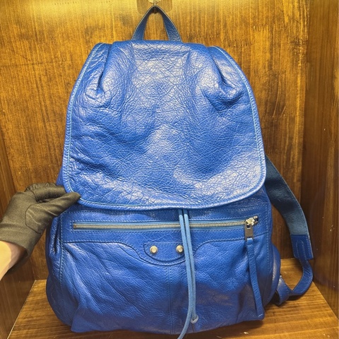 Balenciaga 藍色皮革背包