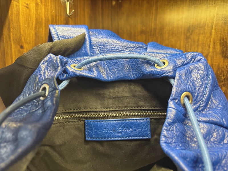 Balenciaga 藍色皮革背包-4
