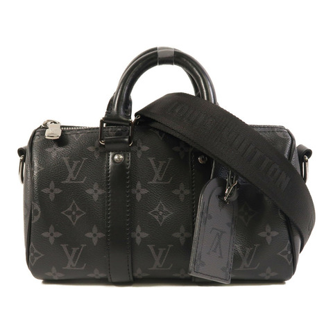 LOUIS VUITTON Monogram Eclipse Keepall Bandouliere 25手挽肩背兩用袋