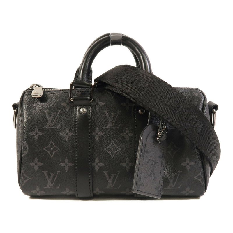 LOUIS VUITTON Monogram Eclipse Keepall Bandouliere 25手挽肩背兩用袋-0
