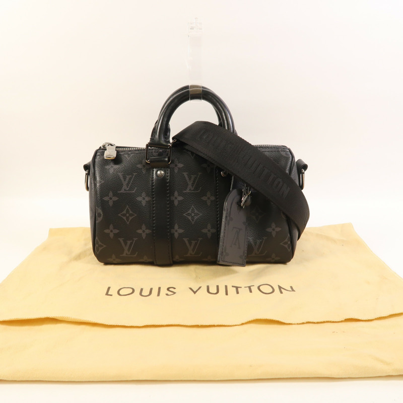 LOUIS VUITTON Monogram Eclipse Keepall Bandouliere 25手挽肩背兩用袋-7