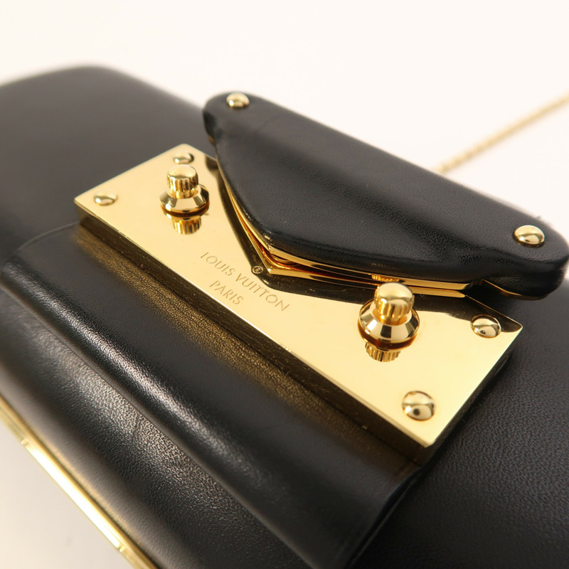 LOUIS VUITTON 牛皮皮革Chain Shoulder金扣鏈帶肩背袋-14