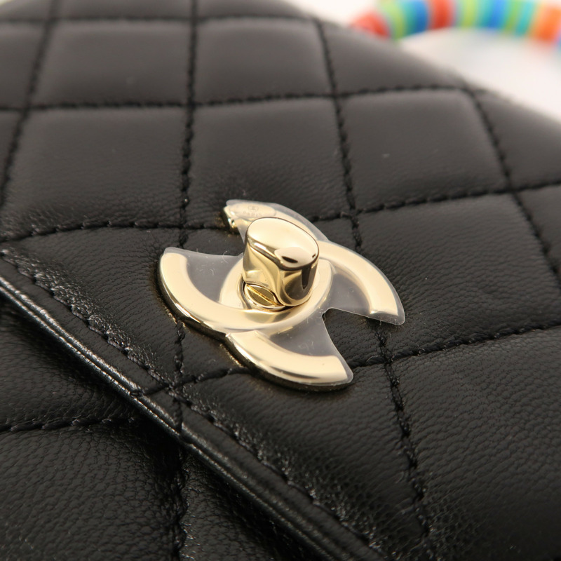 CHANEL 羊皮皮革Mini Coco Handle金扣手挽肩背兩用袋-10