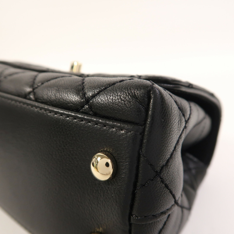 CHANEL 羊皮皮革Mini Coco Handle金扣手挽肩背兩用袋-11