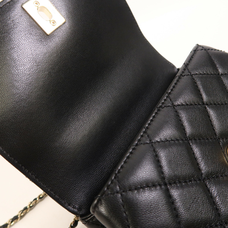 CHANEL 羊皮皮革Mini Coco Handle金扣手挽肩背兩用袋-18