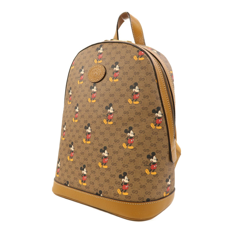 GUCCI 塗層帆布Gucci x Disney Mickey Mouse Backpack金扣背包-2