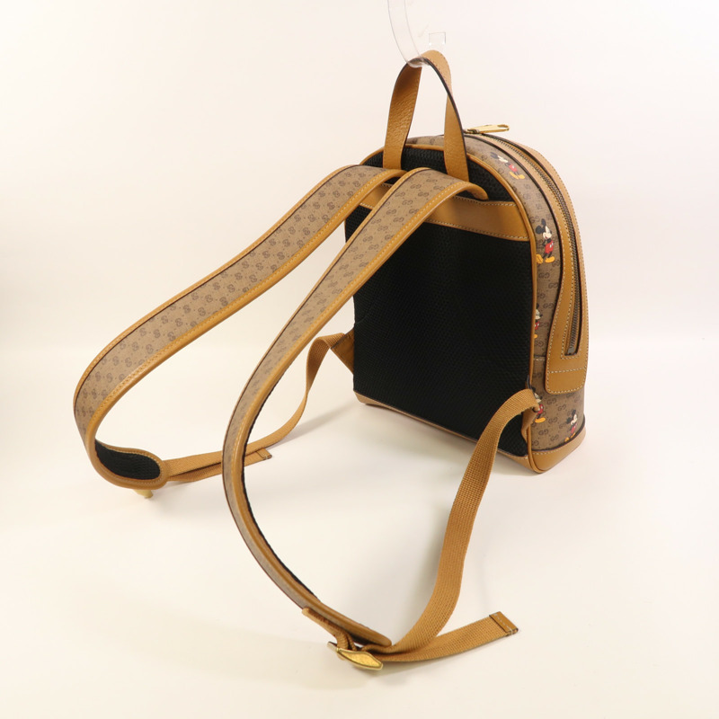 GUCCI 塗層帆布Gucci x Disney Mickey Mouse Backpack金扣背包-7