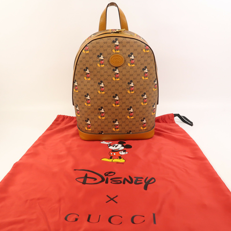 GUCCI 塗層帆布Gucci x Disney Mickey Mouse Backpack金扣背包-8