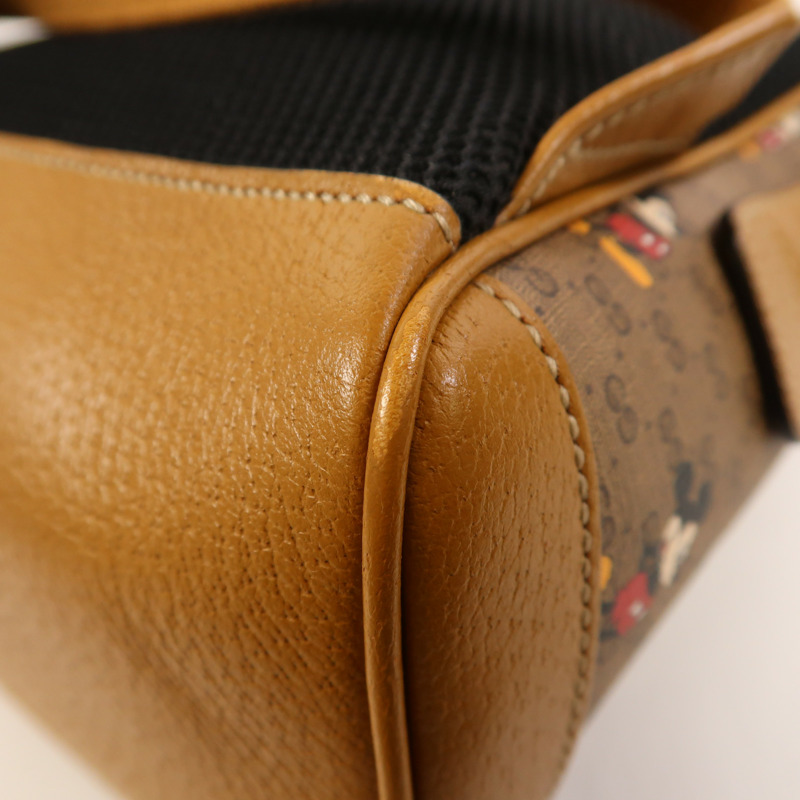 GUCCI 塗層帆布Gucci x Disney Mickey Mouse Backpack金扣背包-11