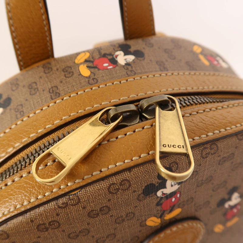 GUCCI 塗層帆布Gucci x Disney Mickey Mouse Backpack金扣背包-14