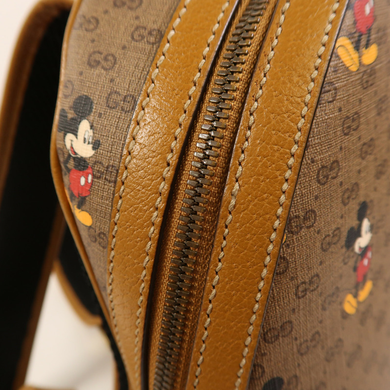 GUCCI 塗層帆布Gucci x Disney Mickey Mouse Backpack金扣背包-15