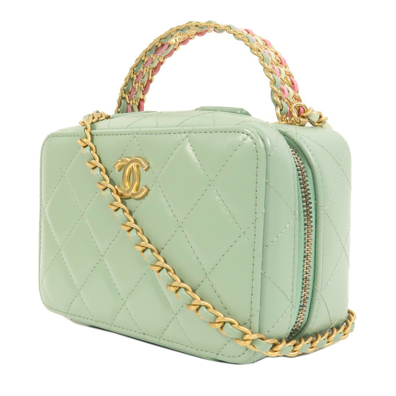 CHANEL 牛皮皮革Vanity Case金扣手挽肩背兩用袋-2