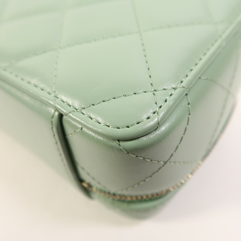 CHANEL 牛皮皮革Vanity Case金扣手挽肩背兩用袋-13