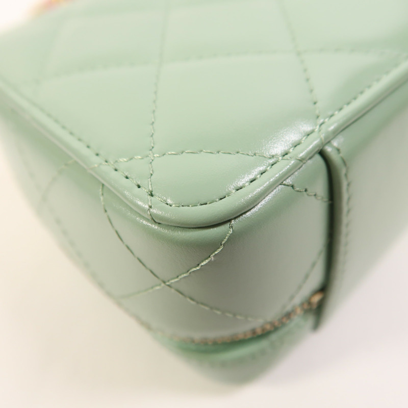 CHANEL 牛皮皮革Vanity Case金扣手挽肩背兩用袋-14