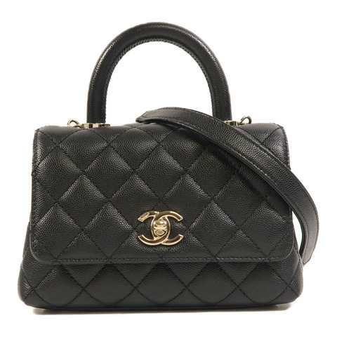 CHANEL 牛皮皮革Mini Coco Handle金扣手挽肩背兩用袋