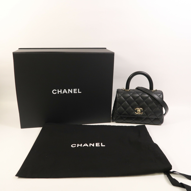 CHANEL 牛皮皮革Mini Coco Handle金扣手挽肩背兩用袋-8