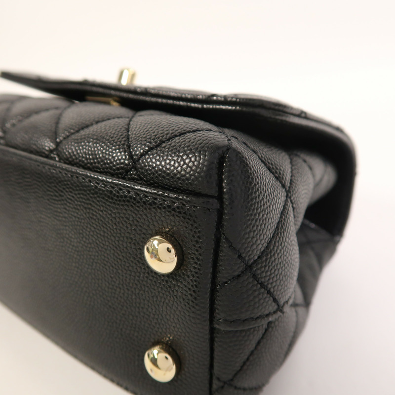 CHANEL 牛皮皮革Mini Coco Handle金扣手挽肩背兩用袋-10
