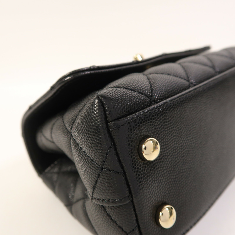 CHANEL 牛皮皮革Mini Coco Handle金扣手挽肩背兩用袋-11