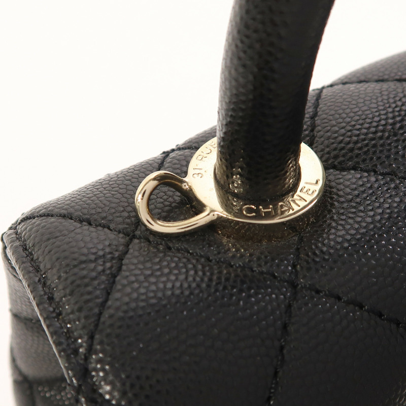 CHANEL 牛皮皮革Mini Coco Handle金扣手挽肩背兩用袋-17