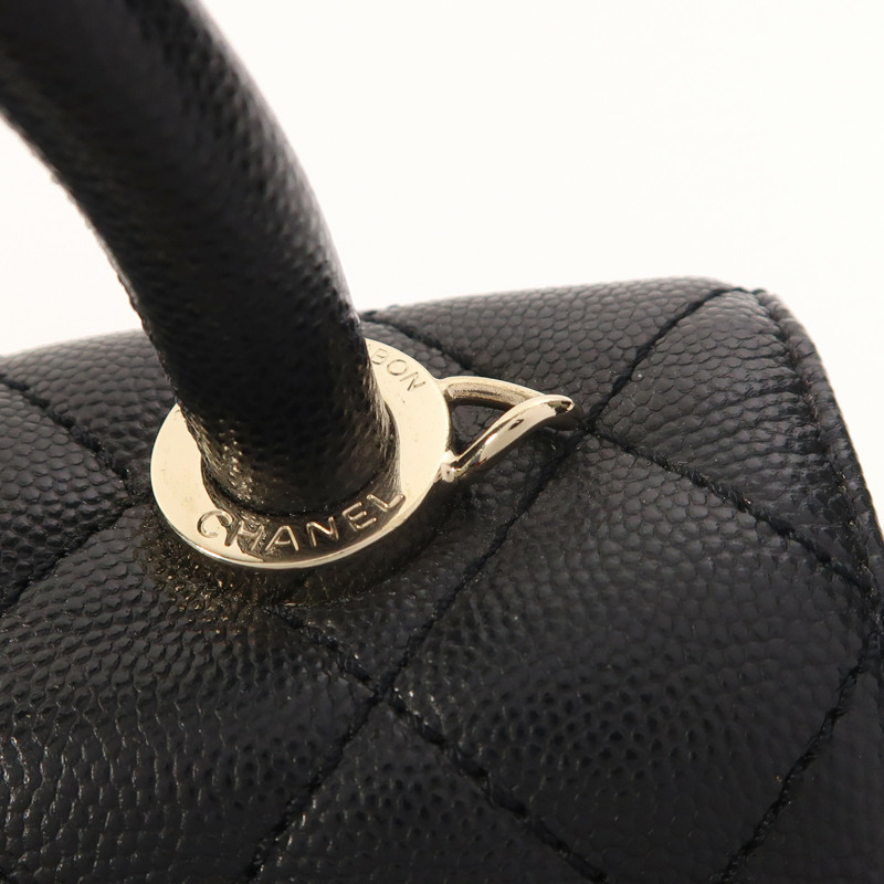 CHANEL 牛皮皮革Mini Coco Handle金扣手挽肩背兩用袋-18