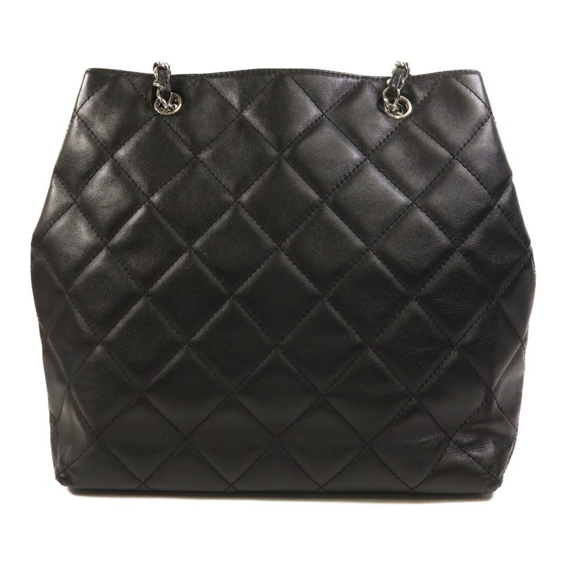 CHANEL 牛皮皮革Chain Shoulder銀扣鏈帶肩背袋-1