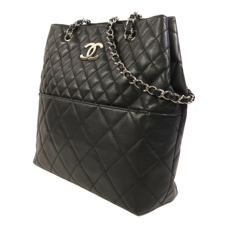 CHANEL 牛皮皮革Chain Shoulder銀扣鏈帶肩背袋-2