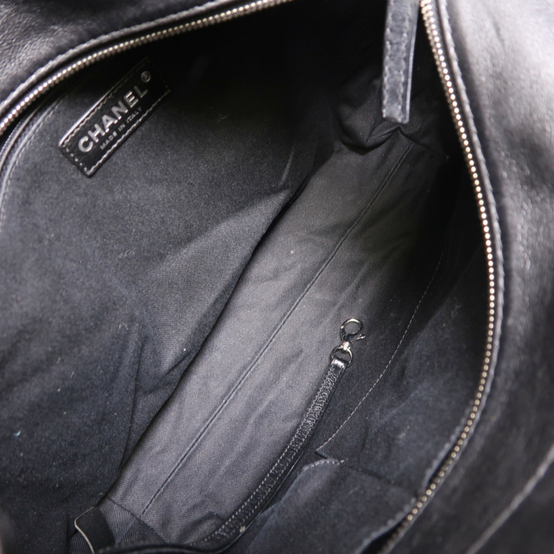 CHANEL 牛皮皮革Chain Shoulder銀扣鏈帶肩背袋-4