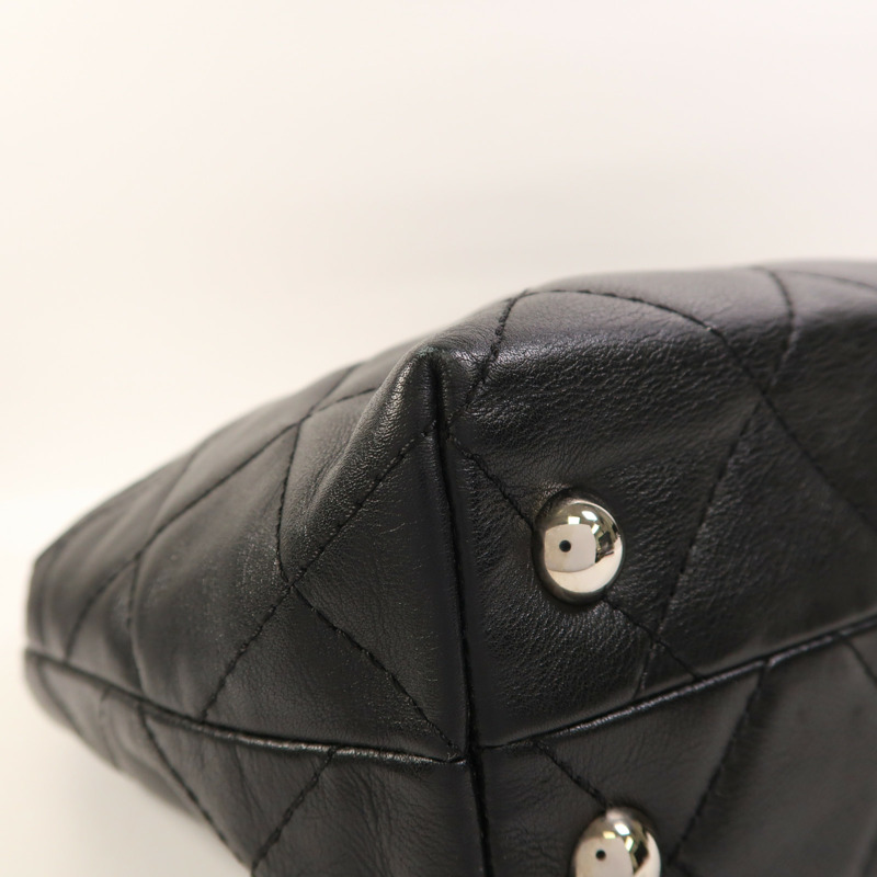 CHANEL 牛皮皮革Chain Shoulder銀扣鏈帶肩背袋-10