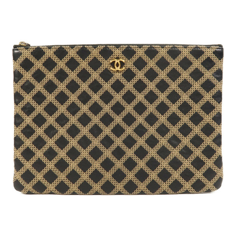 CHANEL 羊皮皮革Clutch金扣手拿包