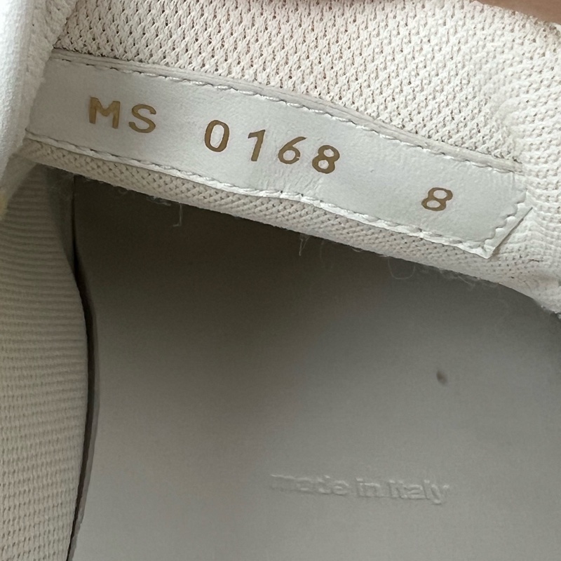 98新lv路易威登 白色皮面棕色老花板鞋42碼-3