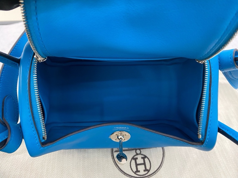 🌈Hermes💙Mini lindy一代💙藍色銀扣🌈99.8新閑置🌟Swift皮🌟愛馬仕🌟-2