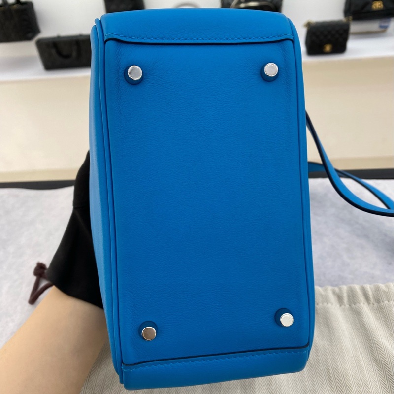 🌈Hermes💙Mini lindy一代💙藍色銀扣🌈99.8新閑置🌟Swift皮🌟愛馬仕🌟-5