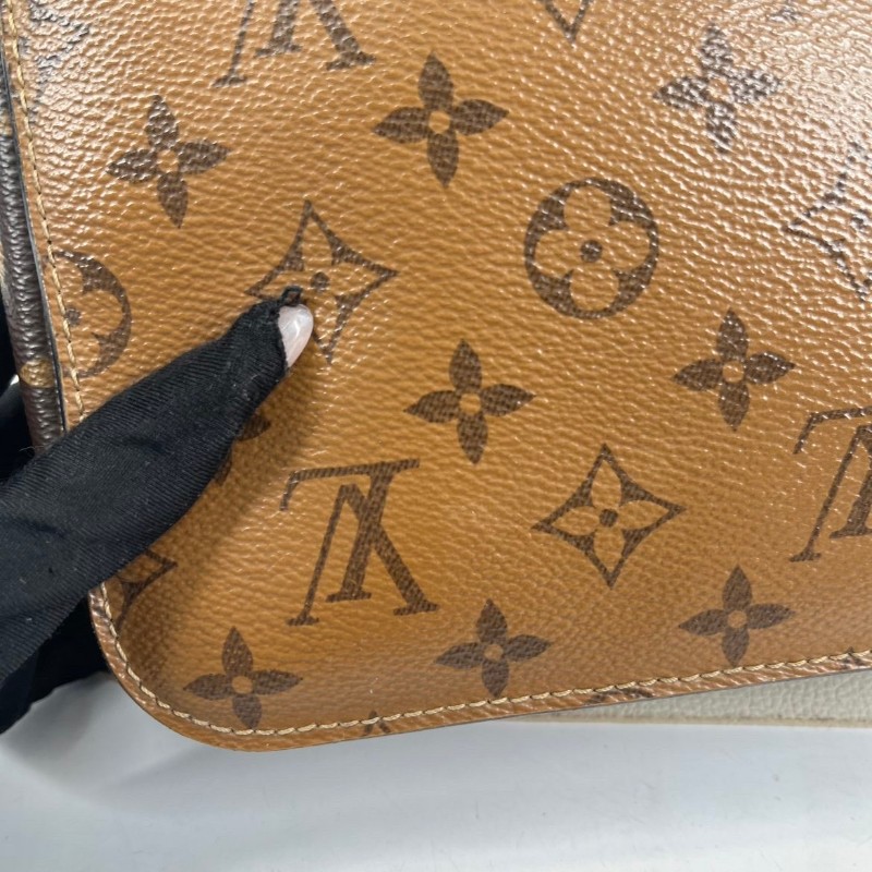 LV路易威登  Pochette Metis拼色郵差包 經典焦糖色老花拼色郵差 皮質手感好 內裡乾淨 手提單肩斜挎都可以 日常通勤百搭 容量實用-13