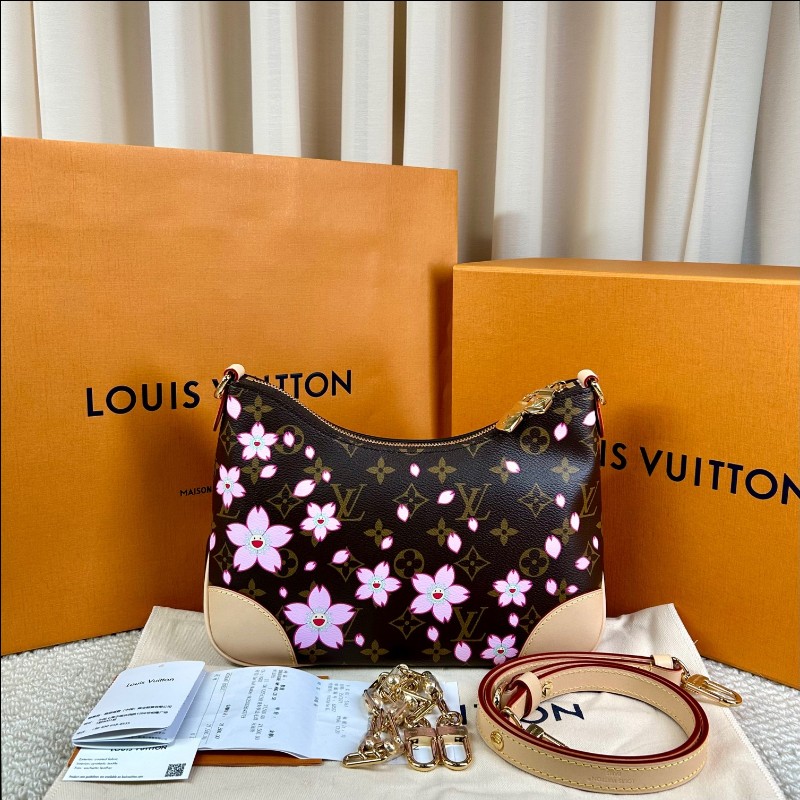 sh smd ZZZ LV路易威登村上隆櫻花牛角包 背法多 容量大 可鹽可甜-5