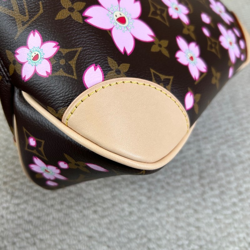 sh smd ZZZ LV路易威登村上隆櫻花牛角包 背法多 容量大 可鹽可甜-12