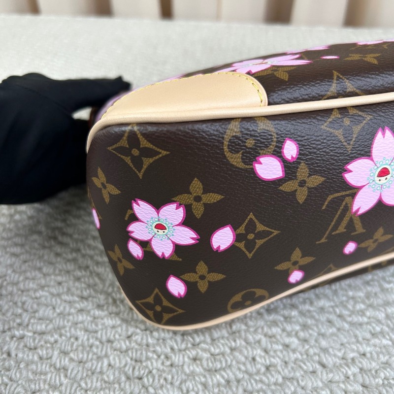 sh smd ZZZ LV路易威登村上隆櫻花牛角包 背法多 容量大 可鹽可甜-16