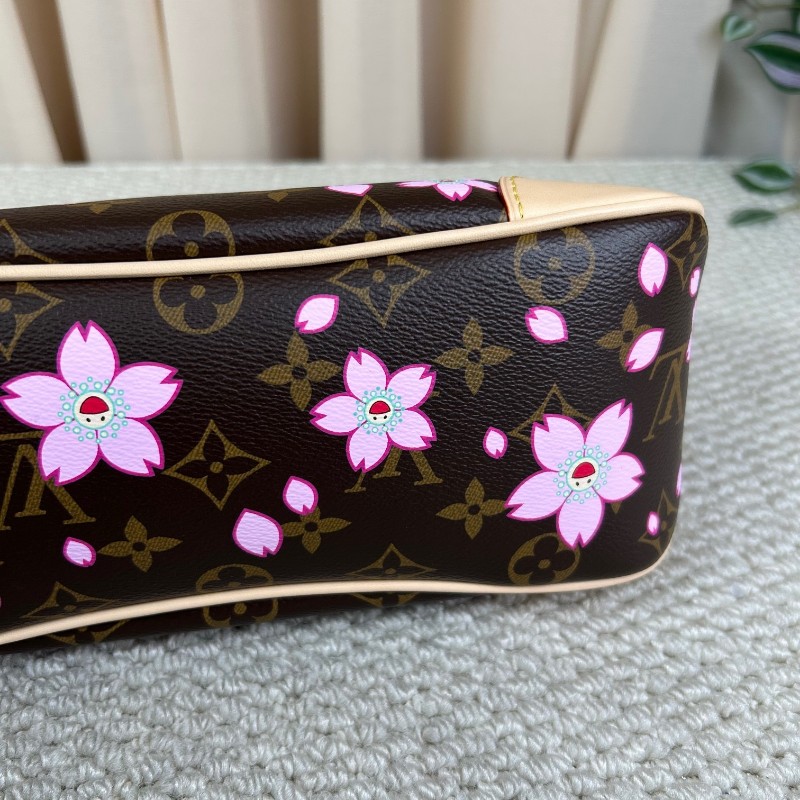 sh smd ZZZ LV路易威登村上隆櫻花牛角包 背法多 容量大 可鹽可甜-17