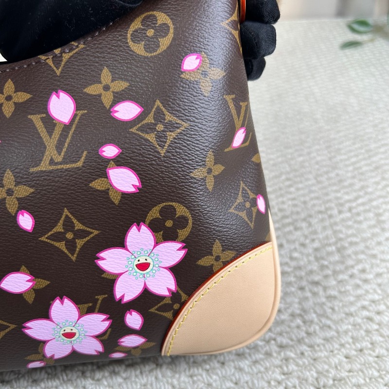 sh smd ZZZ LV路易威登村上隆櫻花牛角包 背法多 容量大 可鹽可甜-18