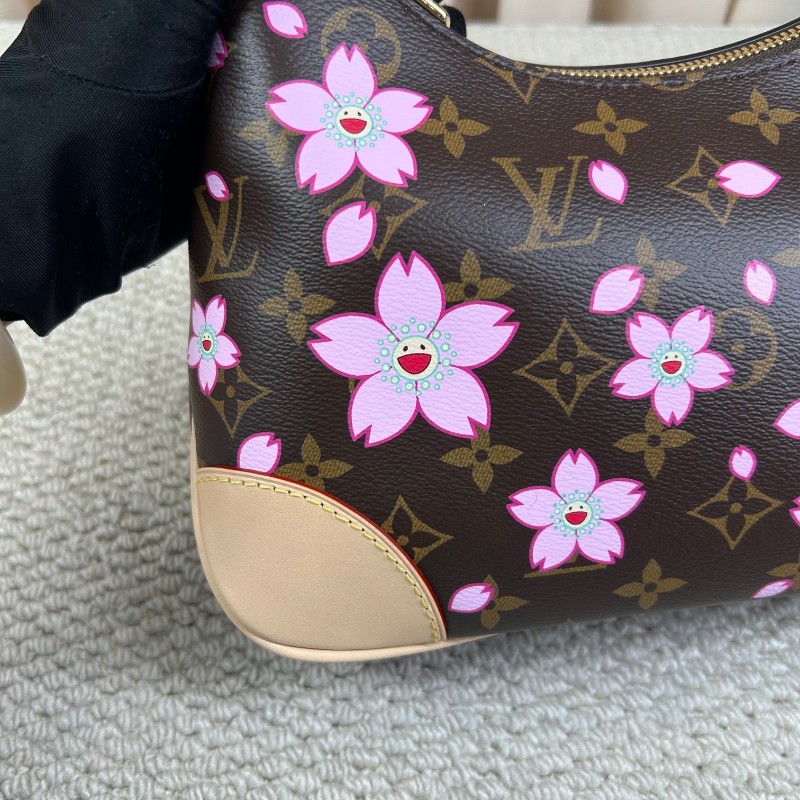 sh smd ZZZ LV路易威登村上隆櫻花牛角包 背法多 容量大 可鹽可甜-19