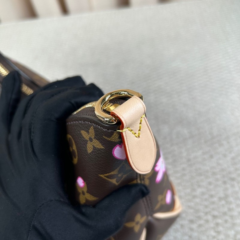 sh smd ZZZ LV路易威登村上隆櫻花牛角包 背法多 容量大 可鹽可甜-23