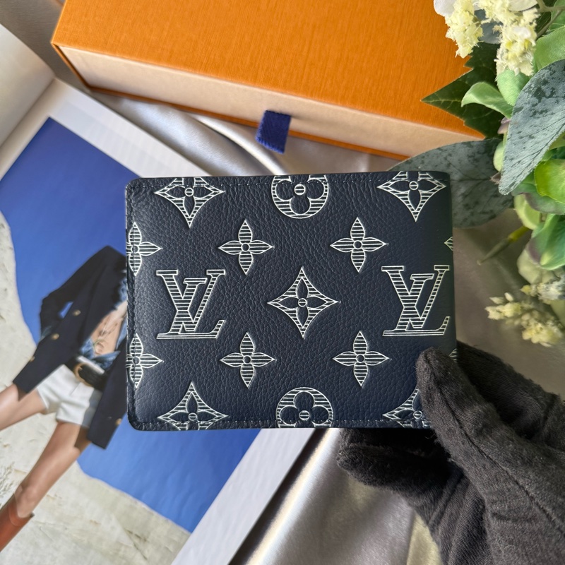 Multiple Shadow 牛皮對開短夾(墨藍色/白色) M83379-3