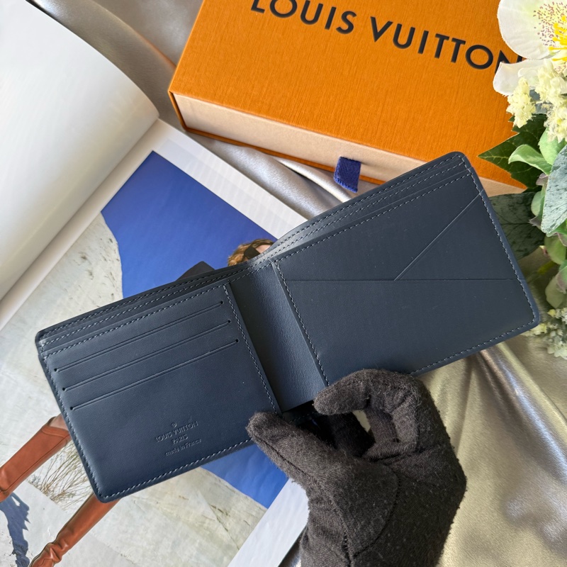 Multiple Shadow 牛皮對開短夾(墨藍色/白色) M83379-5