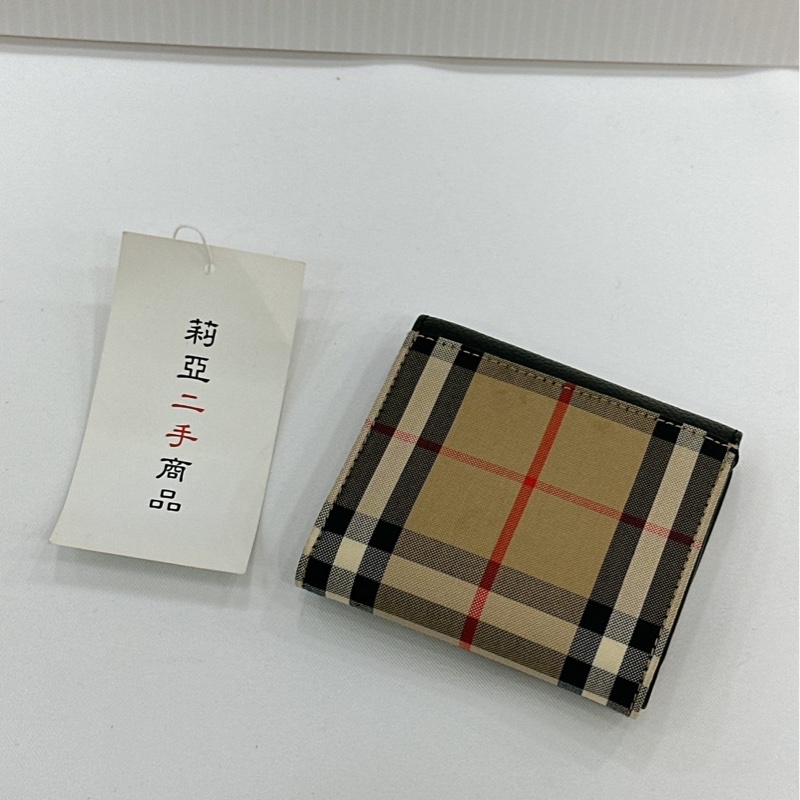 莉亞精品♡ Burberry 格紋三折短夾 二手美品-2