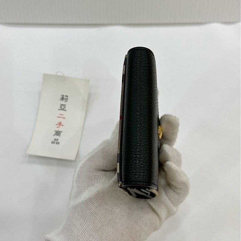 莉亞精品♡ Burberry 格紋三折短夾 二手美品-3